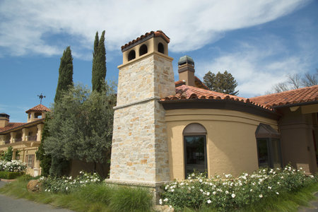 YOUNTVILLE, CA - APRIL 16  Napa Valley Lodge in Yountville on April 16, 2014  Napa Valley has 500 wineries, representing a tradition of vintners and grape growers at premier wine growing regionのeditorial素材