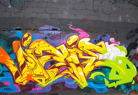 BROOKLYN, NY- MAY 1  Graffiti at East Williamsburg neighborhood in Brooklyn on May 1, 2014  Outdoor art gallery known as the Bushwick Collective has most diverse collection of street art in Brooklyn のeditorial素材