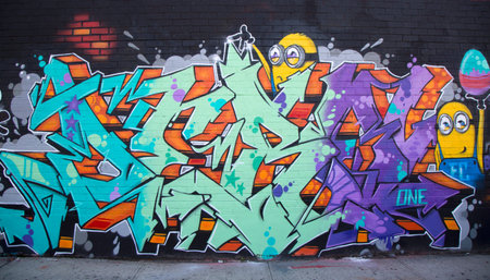 BROOKLYN, NY- MAY 1  Graffiti at East Williamsburg neighborhood in Brooklyn on May 1, 2014  Outdoor...