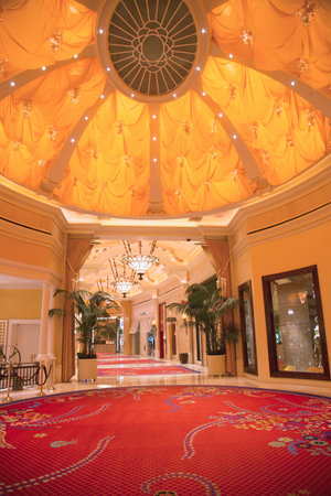 LAS VEGAS, NEVADA - MAY 12   The Wynn Esplanade at the Wynn Hotel and Casino on May 12, 2014 in Las Vegas  The US 2 7 billion resort is named after casino developer Steve Wynn のeditorial素材