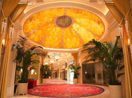 LAS VEGAS, NEVADA - MAY 12   The Wynn Esplanade at the Wynn Hotel and Casino on May 12, 2014 in Las Vegas  The US 2 7 billion resort is named after casino developer Steve Wynn のeditorial素材