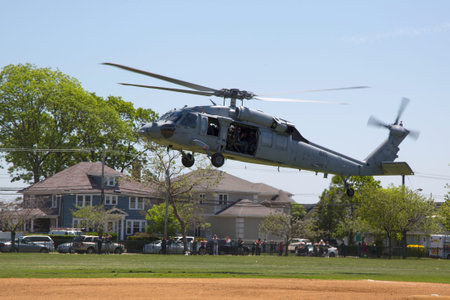FREEPORT, NEW YORK - MAY 25  MH-60S helicopters from Helicopter Sea Combat Squadron Five with US...