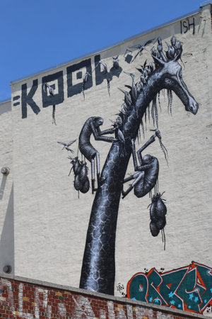 NEW YORK - JUNE 1  Mural at East Williamsburg in Brooklyn on June 1, 2014  Outdoor art gallery known...