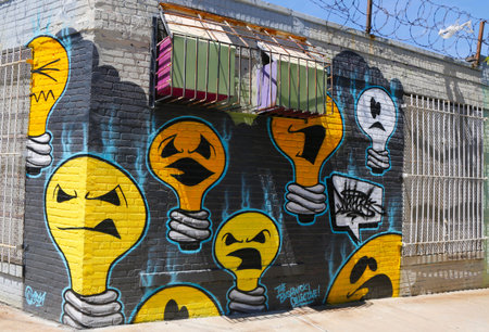 NEW YORK - JUNE 1  Mural at East Williamsburg in Brooklyn on June 1, 2014  Outdoor art gallery known...