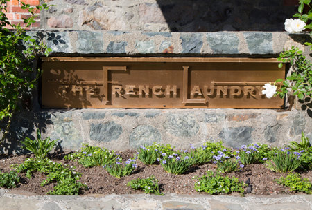 YOUNTVILLE, CA - APRIL 13  Three Michelin Stars restaurant French Laundry in Yountville, Napa Valley on April 13, 2014  The chef and owner of the French Laundry is Thomas Kellerのeditorial素材