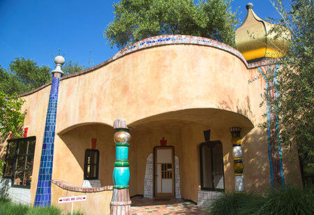 NAPA VALLEY, CA - APRIL 14 The Quixote Winery in Napa Valley on April 14, 2014  The winery building is the only United States project built by Viennese architect Friedensreich Hundertwasserのeditorial素材