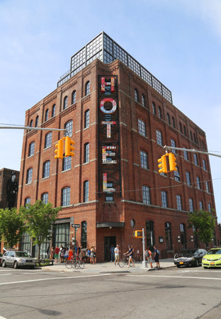 NEW YORK - JUNE 21  Boutique  Wythe Hotel in Williamsburg section in Brooklyn on June 21, 2014  Williamsburg is an influential hub of current indie rock and hipster culture のeditorial素材