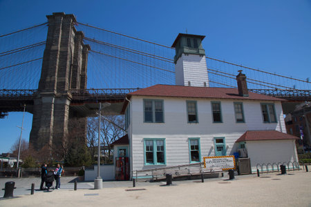 BROOKLYN, NEW YORK - APRIL 24  Brooklyn Bridge Park on April 24, 2014  Brooklyn Bridge Park is an 85-acre park on Brooklyn s East River Shoreline のeditorial素材