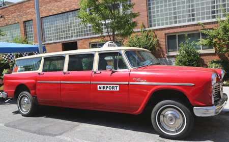 BROOKLYN, NY -JUNE 21  1967 Checker Aerobus A12 car produced by the Checker Motors Corporation in Brooklyn on June 21, 2014  The Checker remains the most famous taxi cab vehicle in the United States のeditorial素材