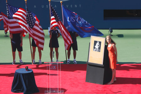 EW YORK - SEPTEMBER 8  Induction ceremony for ten times Grand Slam champion Monica Seles into Court of Champions at Billie Jean King National Tennis Center  on September  8, 2013 in New Yorkのeditorial素材