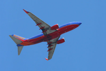 NEW YORK - AUGUST 24: Southwest Airlines Boeing 737 plane taking off from La Guardia Airport on...