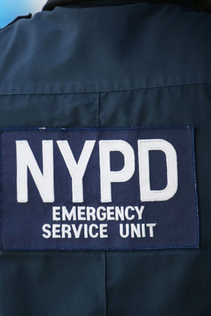 NEW YORK - AUGUST 30: NYPD emergency service unit officer providing security at National Tennis...
