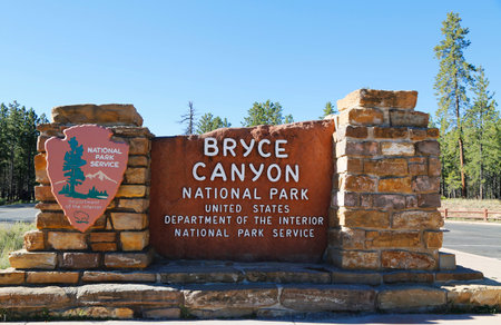 Bryce Canyon National Park Signのeditorial素材