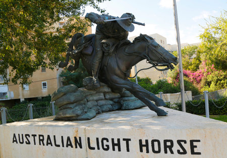 BEER SHEBA, ISRAEL -NOVEMBER 28: The Australian Light Horse Regiment monument in Beer Sheba on November 28, 2014. It is dedicated for the memory of Australian Light Horse regiment of the British Armyのeditorial素材
