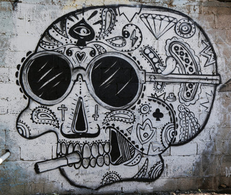 TEL AVIV, ISRAEL - NOVEMBER 25: Mural art at Florentin neighborhood  in the southern part of Tel Aviv on November 25, 2014. Florentin is now known as a hip, cool place to be in Tel Avivのeditorial素材