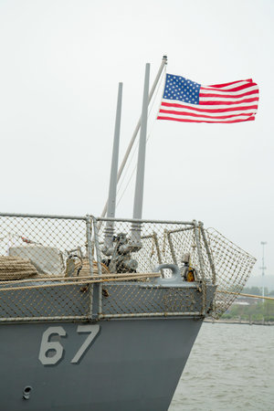 NEW YORK - MAY 22: MK-38 25mm chain gun aboard the guided-missile destroyer USS Cole during Fleet...
