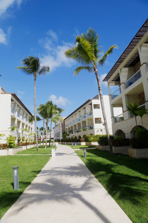 PUNTA CANA, DOMINICAN REPUBLIC - JANUARY 4, 2015: Royalton All-inclusive Resort and Casino located at the Bavaro beach in Punta Cana.のeditorial素材
