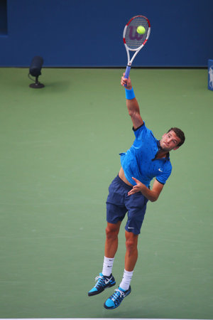 NEW YORK -SEPTEMBER 2, 2014: Professional tennis player Grigor Dimitrov from Bulgaria during round 4...