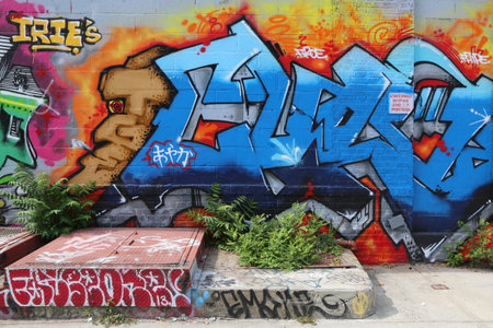 NEW YORK - JULY 24, 2014: Mural art at East Williamsburg in Brooklyn. Outdoor art gallery known as...
