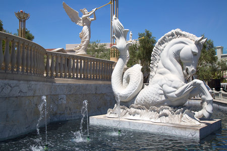 LAS VEGAS, NEVADA - MAY 9, 2014: Statues at Caesars Palace Las Vegas Hotel & Casino. Caesars Palace is a luxury hotel and casino located on the Las Vegas Strip with 3,960 rooms in six towersのeditorial素材