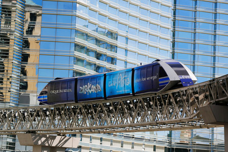 LAS VEGAS, NEVADA - SEPTEMBER 25, 2014: CityCenter Tram in Las Vegas. The Aria Express or CityCenter...