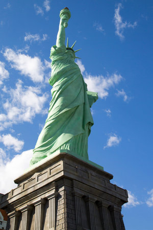 LAS VEGAS, NEVADA - MAY 11, 2014: Replica of Statue of Liberty at New York New York hotel and casino in Las Vegas. Las Vegas is one of the top tourist destinations in the worldのeditorial素材