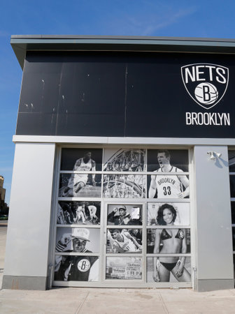 BROOKLYN, NEW YORK - MARCH 19, 2015 : Nets Lifestyle Shop by Adidas at Coney Island in Brooklyn.The Brooklyn Nets are a professional basketball team based in the New York City borough of Brooklynのeditorial素材