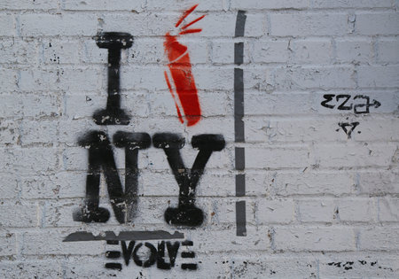 NEW YORK - March 24,2015: Mural art at East Williamsburg in Brooklyn. Outdoor art gallery known as the Bushwick Collective has most diverse collection of street art in Brooklynのeditorial素材