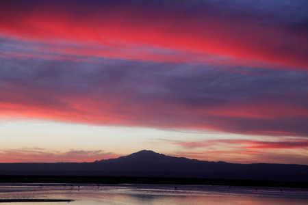 Sunset in Atacama Desert, Chileの写真素材