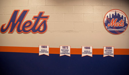 FLUSHING, NY - MAY 18, 2014: Citi Field, home of major league baseball team the New York Mets. This stadium was opened in 2009 in Flushing, NYのeditorial素材