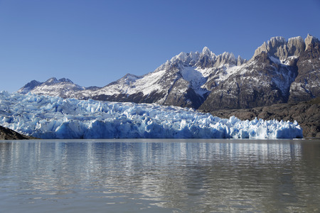 Gray glacier, Torres del Paine National Park, Patagonia, Chileの写真素材