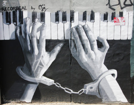 NEW YORK - AUGUST 1, 2015: Mural art at East Williamsburg in Brooklyn. Outdoor art gallery known as...
