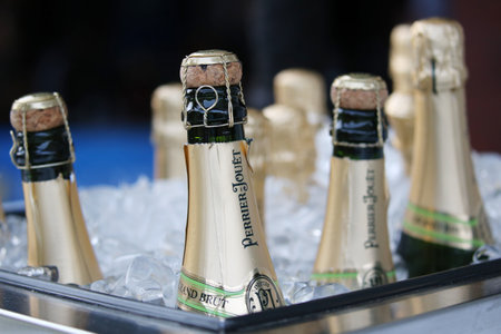 NEW YORK - SEPTEMBER 3, 2015: Perrier-Jouet champagne presented at the National Tennis Center during US Open 2015 in New Yorkのeditorial素材