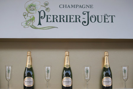 NEW YORK - SEPTEMBER 3, 2015: Perrier-Jouet champagne presented at the National Tennis Center during US Open 2015 in New Yorkのeditorial素材
