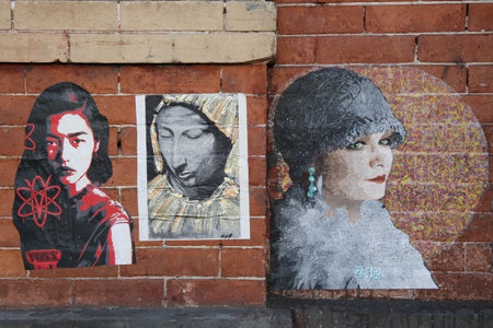 NEW YORK - NOVEMBER 3, 2015: Street art at Lower East Side in Manhattanのeditorial素材