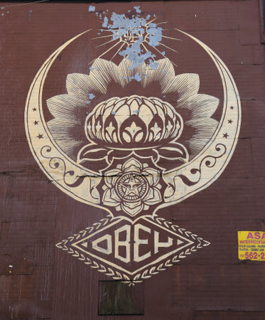 NEW YORK - NOVEMBER 3, 2015: Mural art at  Lower East Side in Manhattanのeditorial素材