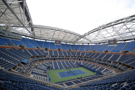NEW YORK - SEPTEMBER 12, 2015: Newly Improved Arthur Ashe Stadium at the Billie Jean King National...
