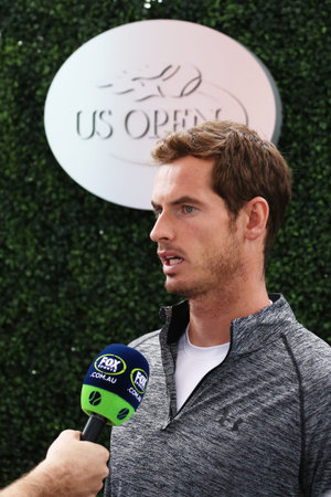 NEW YORK - AUGUST 29, 2015: Grand Slam Champion Andy Murray during interview at US Open 2015 at...