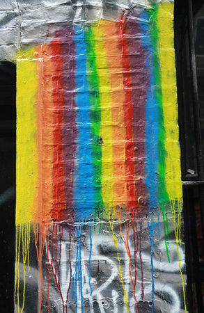 MELBOURNE, AUSTRALIA - JANUARY 28, 2016: Hosier lane street art is one of the major tourists attraction in Melbourne. Hosier lane is famous for its street graffiti arts made by local artists.のeditorial素材