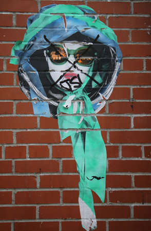 NEW YORK - MARCH 10, 2016: Stencil art at Lower East Side in Manhattanのeditorial素材