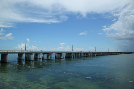 KEY WEST, FLORIDA - JUNE 1, 2016: The Famous Seven Mile Bridge in the Florida Keys, in Monroe County, Floridaのeditorial素材