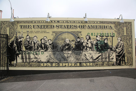 NEW YORK - JUNE 2, 2016: Mural art at new street art attraction Coney Art Walls at Coney Island section in Brooklynのeditorial素材