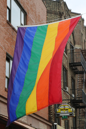 Rainbow flag at Greenwich Village in New York City