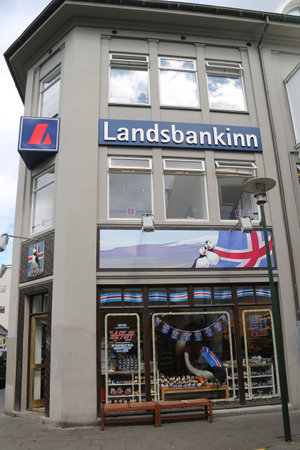 REYKJAVIK, ICELAND - JULY 5, 2016: Souvenir shop in Reykjavik, Iceland. Tourism in Iceland has grown considerably in economic significance in the past 15 yearsのeditorial素材