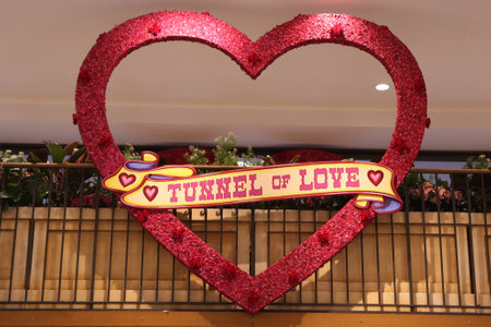 NEW YORK - APRIL 4, 2017: "Carnival" theme flower decoration during famous Macy's Annual Flower Show in the Macy's Herald Square in midtown Manhattanのeditorial素材