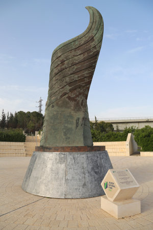 JERUSALEM, ISRAEL - APRIL 30, 2017: September 11 Living Memorial Plaza in Jerusalem. It is the first monument outside of the USA which lists the names of the nearly 3,000 victims of the 9/11 attacksのeditorial素材