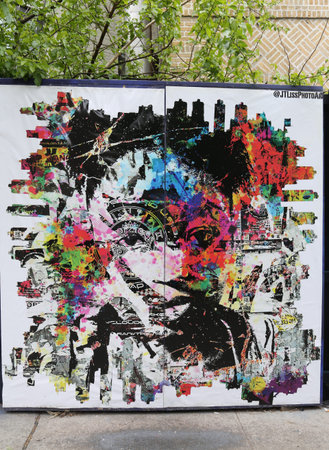 NEW YORK - MAY 11, 2017: Mural art at new street art attraction Underhill Walls at Prospect Park in Brooklynのeditorial素材