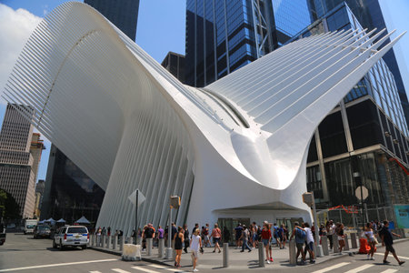 NEW YORK - AUGUST 3, 2017: World Trade Center Transportation Hub Oculus designed by Santiago...