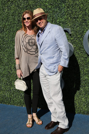 NEW YORK - SEPTEMBER 11, 2016: American actor James Spader with his wife Leslie Stefanson at the red carpet before US Open 2016 men's final match at USTA Billie Jean King National Tennis Centerのeditorial素材
