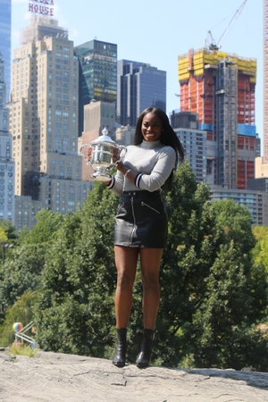 NEW YORK CITY - SEPTEMBER 10, 2017: US Open 2017 champion Sloane Stephens of United States posing...